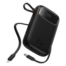 УМБ Baseus Qpow2 Dual-Cable 20000mAh 22.5W 2.4A с технологией QC3.0+PD3.0 и iP 20W+Type-C 22.5W кабелем Черный