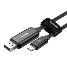 Кабель Baseus Glowing Fast Charging Data Cable USB to Lightning 2.4A 1m Чорний