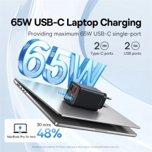 Сетевое зарядное устройство Baseus GaN6 Pro 65W 2USB+2Type-C + кабель Baseus Type-C to Type-C 100W 20V/5A 1м Черный