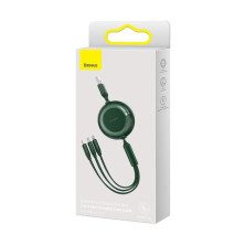 Кабель Baseus Bright Mirror 2 Series Retractable 3-in-1 Fast Charging Data Cable USB to Lightning+Type-C+MicroUSB 3.5А 1.1m Зелений