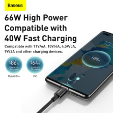 Кабель Baseus Superior Series Fast Charging Data Cable USB to Type-C 66W 11V 6A 2m Черный