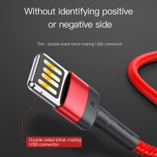 Кабель Baseus Cafule Cable Special Edition USB to Lightning 2.4A 1m Чорно-Червоний