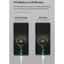 Кабель Baseus Simple Wisdom Series Fast Charging Data Cable USB to Type-C 40W 10V 4A 1.5m Набор 2 шт Белый