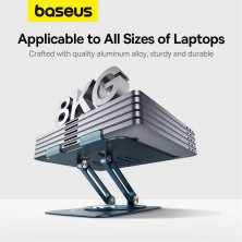 Підставка для ноутбука Baseus UltraStable Pro Series Rotatable and Foldable Laptop Stand на 2 шарнірах обертання 360° Сірий
