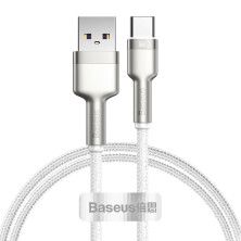 Кабель Baseus Cafule Metal Data Cable USB to Type-C 66W 11V 6A 1m Білий