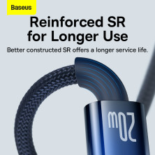 Кабель Baseus Explorer Series Auto Power-Off Fast Charging Data Cable Type-C to Lightning PD 20W 2m Синий