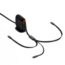 Кабель Baseus Traction Series Retractable 3-in-1 Fast Charging Data Cable Type-C to Lightning+Type-C+MicroUSB 100W 1.7m Чорний