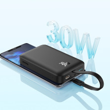 УМБ Baseus Magnetic Mini Wireless Fast Charge 10000mAh 30W 3A QC3.0+PD3.0 з функцією MagSafe та Qi 15W і Type-C 30W кабелем Чорний