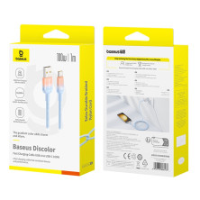 Кабель Baseus Discolor Series Fast Charging Data Cable USB to Type-C 100W 20V 5A 1m Блакитний