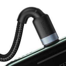 Кабель Baseus Dual Output Cafule 2-in-1 Fast Charging Data Cable USB + Type-C to Lightning 18W 1m Чорний