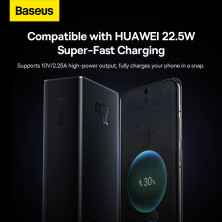 УМБ Baseus Star-Lord Digital Display 30000mAh 22.5W с технологией QC3.0+PD3.0 2USB+Type-C + Кабель USB to Type-C Черный