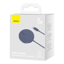 Бездротовий зарядний пристрій Baseus Simple Mini3 Magnetic з функцією MagSafe і Qi 15W Фіолетовий