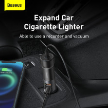 Автомобільний зарядний пристрій Baseus Share Together Fast Charge Car Charger 120W USB+Type-C + 1 Прикурювач Сірий