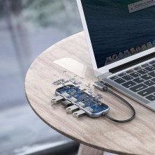 USB-хаб Baseus 5in1 Multi-functional 5-Port Type-C HUB Adapter Type-C to USB3.0*4, Type-C(PD)*1 Сірий