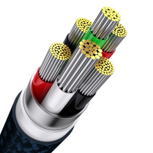 Кабель Baseus Flash Series 2 3-in-1 Fast Charging Data Cable USB to Lightning+Type-C+MicroUSB 100W 1.2m Синій