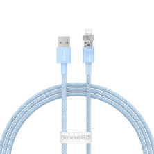 Кабель Baseus Explorer Series with Smart Temperature Control Fast Charging Data Cable USB to Lightning 2.4A 1m Блакитний