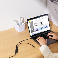 Кабель Baseus Flash Series 2 2-in-1 Fast Charging Data Cable Type-C to Type-C+Type-C 100W 1.5m Чорний