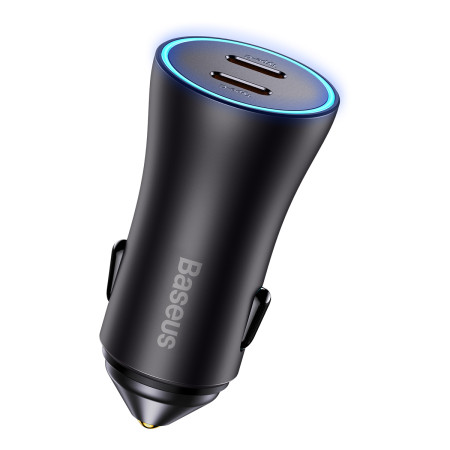 Автомобільний зарядний пристрій Baseus Golden Contactor Pro Dual Quick Charger Car Charger 40W 2Type-C Сірий