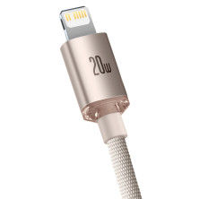 Кабель Baseus Crystal Shine Series Fast Charging Data Cable Type-C to Lightning PD 20W 2m Розовый