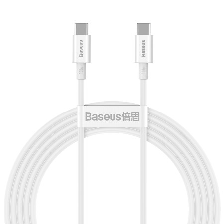 Кабель Baseus Superior Series Fast Charging Data Cable Type-C to Type-C 100W 20V 5A 2m Білий