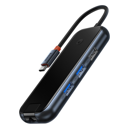 USB-хаб Baseus 6in1 AcmeJoy 6-Port Type-C HUB Adapter Type-C to USB3.0*2, USB2.0*1, Type-C*1, 4KHDMI, RJ45 Серый