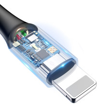Кабель Baseus C-shaped Light Intelligent power-off Cable USB to Lightning 2.4A 1m Синій