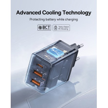 Мережевий зарядний пристрій Baseus Cube Fast Charger QC3.0+PD3.0 30W 2USB+Type-C 3A Чорний