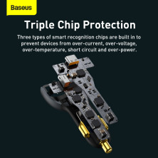 Автомобильное зарядное устройство Baseus Qualcomm QC 5 Technology Multi-Port Fast Charge Car Charger 160W USB+2Type-C + Кабель Type-C to Type-C 100W 1м Серый