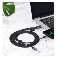 Кабель Baseus Car Co-sharing Cable 3-in-1 Fast Charging Data Cable USB to Lightning+Type-C+MicroUSB 3.5А 1m Чорний