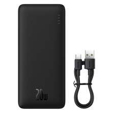 УМБ Baseus Airpow Fast Charge 20000mAh 20W 3A з технологією QC3.0+PD3.0 USB+Type-C + Кабель USB to Type-C Чорний