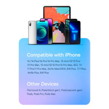 Кабель Baseus Explorer Series with Smart Temperature Control Fast Charging Data Cable USB to Lightning 2.4A 1m Голубой