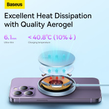 Бездротовий зарядний пристрій Baseus Simple Mini3 Magnetic з функцією MagSafe і Qi 15W Блакитний