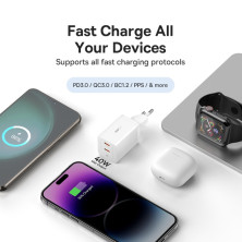 Сетевое зарядное устройство Baseus GaN5 Pro PD3.0 40W 2Type-C 3A Белый