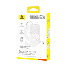 УМБ Baseus EnerFill FC51 Bipow2 Pro 10000mAh 22.5W 2.4A с технологией QC3.0+PD3.0 та Type-C кабелем 22.5W Белый