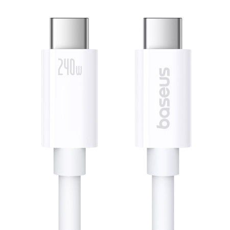 Кабель Baseus Superior 2 Series Fast Charging Data Cable Type-C to Type-C 240W 8K@60Hz 40Gbps 1.8m Белый