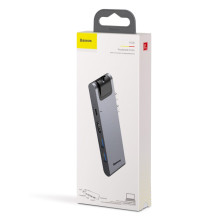 USB-хаб Baseus 7in1 Thunderbolt C + Pro 7-Port Type-C HUB Adapter Type-C*2 to USB3.0*2, Type-C*1, 4KHDMI, RJ45, SD, MicroSD Сірий