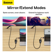 HDMI адаптер Baseus Lite Series Adapter HDMI to VGA з 3,5-мм аудіопортом AUX Чорний