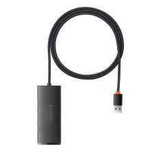 USB-хаб Baseus 4in1 Lite Series 4-Port Type-A HUB Adapter Type-A to USB3.0*4 кабель 1м Чорний