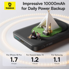 УМБ Baseus EnerFill FM11 Ultra-Mini Magnetic 2in1 10000mAh 22.5W 3A QC3.0+PD3.0 с Беспроводной зарядкой Qi 15W Черный