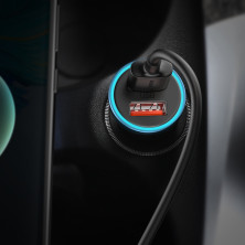 Автомобільний зарядний пристрій Baseus Golden Contactor Max Dual Fast Charger Car Charger 60W 2USB Блакитний