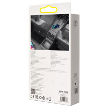Автомобільний зарядний пристрій Baseus Share Together PPS multi-port Fast Charging Car Charge 120W 2USB+2Type-C з подовжувачем 1.5м Сірий