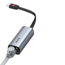 USB-хаб Baseus Steel Cannon Series USB A & Type-C Bidirectional Gigabit LAN Ethernet RJ45 Adapter Сірий