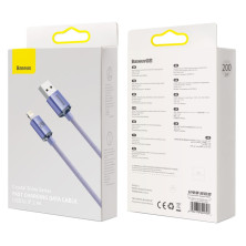 Кабель Baseus Crystal Shine Series USB to Lightning 2.4A 2m Фіолетовий
