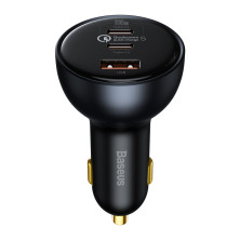 Автомобильное зарядное устройство Baseus Qualcomm QC 5 Technology Multi-Port Fast Charge Car Charger 160W USB+2Type-C + Кабель Type-C to Type-C 100W 1м Серый