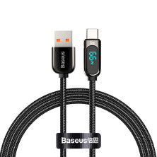 Кабель Baseus Display Series Fast Charging Data Cable USB to Type-C 66W 11V 6A 1m Черный