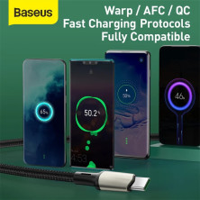 Кабель Baseus Cafule Cable Suppport VOOC USB to Type-C 100W 20V 5A 1m Чорний