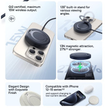 Бездротовий зарядний пристрій Baseus Simple Mini4 Magnetic з функцією MagSafe і Qi2 15W Чорний