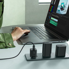 Мережевий зарядний пристрій Baseus GaN5 Mini Fast Charger 1C PD3.0 25W Type-C 3A + кабель Baseus Type-C to Type-C 100W 20V/5A 1м Чорний