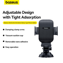 Автотримач для телефона Baseus UltraControl Go Series Clamp-Type Phone Holder Suction Cup Version на торпедо Чорний