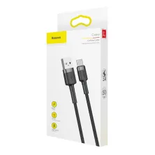 Кабель Baseus Cafule Cable USB to Type-C QC3.0 3A 0.5m Черный